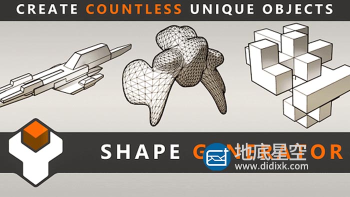 Blender插件-无限样式变化模型生成插件 Shape Generator V1.79 For Blender 2.9+使用教程