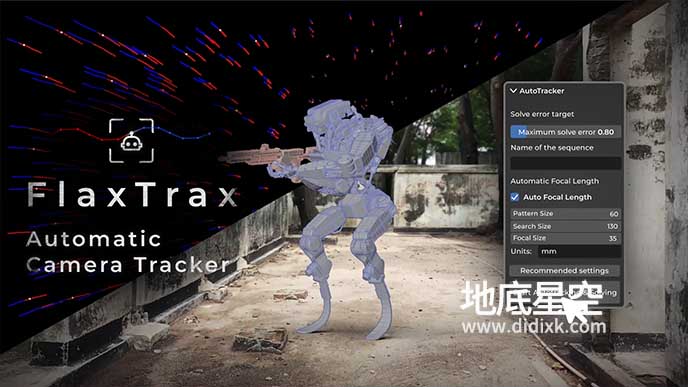 Blender插件-摄像机跟踪反求插件 Flaxtrax V1.7.0 – Automated Camera Tracking