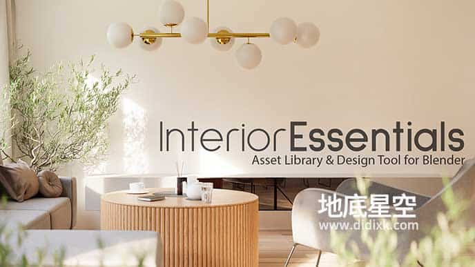 Blender插件预设- 800+室内家具装饰装修物品模型资产预设插件 Interior Essentials – Design Tool & Asset Library