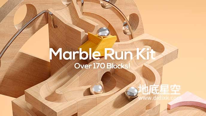 Blender预设-弹珠轨道资产预设 Marble Run Kit V3.3